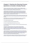 Chapter 2&colon; Starting the Planning Process Questions & Answers Already Passed
