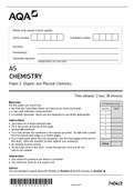 AQA 2022 Chemistry AS Question Paper 2 only