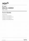 AQA A LEVEL BIBLICAL HEBREW PAPER 3 INSERT 2024 &lpar;7677&sol;3&colon; Poetry&rpar;