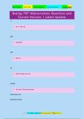 Boeing 787 Abbreviations Questions and  Correct Answers &vert; Latest Update