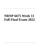 NRNP 6675 Week 11 Fall Final Exam 2022