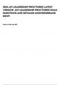 2024 ATI LEADERSHIP PROCTORED LATEST VERSION &sol;ATI LEADERSHIP PROCTORED EXAM QUESTIONS AND DETAILED ANSWERS&vert;BRAND NEW&excl;&excl;