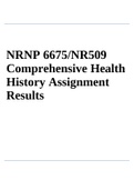 NRNP 6675 Comprehensive Health History Assignment Results