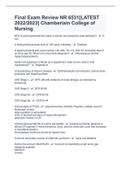 Final Exam Review NR 6531[LATEST 2022/2023] Chamberlain College of Nursing