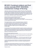 NR 6531/NR6531 Combined midterm and final exams review[LATEST 2022/2023] Chamberlain College of Nursing