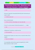 Connecticut Permit Test Questions and  Correct Answers &vert; Latest Update
