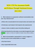 WGU C787 pre Assessment and Objective Assessment 2023 Health and Wellness Through Nutritional Science (Verified)