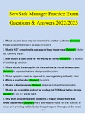 ServSafe Manager Practice Exam Questions and Answers (2022/2023) (Verified Answers)