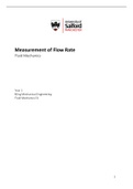 Fluid Mechanics Lab Report: Measurement of Flow Rate