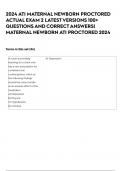 2024 ATI MATERNAL NEWBORN PROCTORED ACTUAL EXAM 2 LATEST VERSIONS 100&plus; QUESTIONS AND CORRECT ANSWERS&vert; MATERNAL NEWBORN ATI PROCTORED 2024
