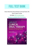 Abrams Clinical Drug Therapy Rationales for Nursing Practice 12th Edition Frandsen Test Bank