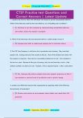 CTSP Practice test Questions and  Correct Answers &vert; Latest Update