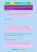 D430&colon; Fundamentals of Information Security  &ndash; PASSED Questions and Correct Answers &vert;  Latest Update