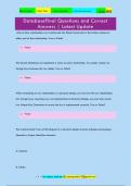 DatabaseFinal Questions and Correct  Answers &vert; Latest Update