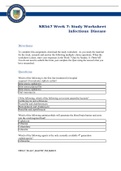 NR 567 Week 7 Study Worksheet; Infectious Disease