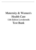 TEST BANK FOR MATERNITY AND WOMEN&rsquo;S HEALTH CARE 12TH EDITION BY LOWDERMILK