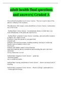 adult health final questions and answers| Graded A