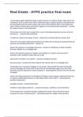 Real Estate - AYPO practice final exam Questions and Answers 100&percnt; Solved