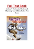 Anthony&rsquo;s Textbook of Anatomy & Physiology 21st Edition Patton Test Bank