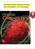 TEST BANK FOR ORGANIC CHEMISTRY 4th EDITION BY JANICE SMITH ALL CHAPTERS INCLUDED 2023&sol;2024&period;