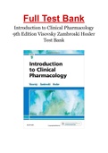 Introduction to Clinical Pharmacology 9th Edition Visovsky Zambroski Hosler Test Bank