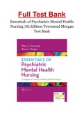 Essentials of Psychiatric Mental Health Nursing 7th Edition Townsend Morgan Test Bank