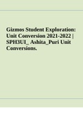 Gizmos Student Exploration: Unit Conversion 2021-2022 | SPH3UI_ Ashita_Puri Unit Conversions.