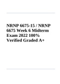 NRNP 6675-15 &sol; NRNP 6675 Midterm Exam 2022 100&percnt; Verified Graded A&plus;