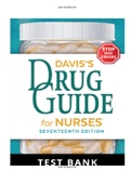 TEST BANK DAVIS’S DRUG GUIDE FOR NURSES 17TH EDITION VALLERAND ISBN-13: 9781719640053 |COMPLETE TEST BANK | Guide A+.