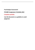 PYC4807 ASSIGNMENT 03 2022 (PSYCHOLOGICAL ASSESMENT PORTFOLIO )