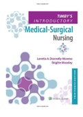 Test Bank for Timby's Introductory Medical-Surgical Nursing 13th Edition by Moreno Test Bank  ISBN-13: 9781975172237 |COMPLETE TEST BANK | Guide A+. 