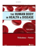 The Human Body in Health and Disease 5th Edition Test Bank  ISBN-13: 9780323054928|COMPLETE TEST BANK |Guide A+.