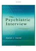 The Psychiatric Interview 4th Edition Carlat Test Bank |COMPLETE TEST BANK |Guide A+.