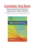 High Acuity Nursing 7th Edition by Wagner Pierce Welsh Test Bank