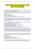 NAB EXAM - NHA LOS EXAM 1 2024  DUE 10TH OCTOBER&period;