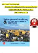 Solution Manual for Principles of Auditing and Other Assurance Services&comma; 23rd Edition 2024&comma; by Ray Whittington&comma; Kurt Pany&comma; All Chapters 1 - 21&comma; Complete Newest Version