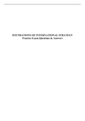 Foundations of International Strategy Practice Questions & Answers