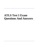 ATLS Test 1 Exam Questions And Answers
