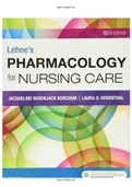 Lehnes Pharmacology for Nursing Care 10th Edition Burchum Test Bank