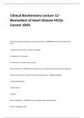 Clinical Biochemistry Lecture 12 - Biomarkers of Heart Disease MCQs Correct 100&percnt;