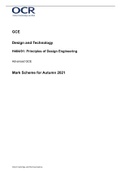 GCEDesign and TechnologyH404&sol;01&colon;  Principles of Design EngineeringAdvanced GCE Mark Scheme for Autumn 2022