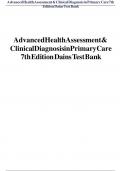 TEST BANK- Advanced Health Assessment & Clinical Diagnosis in Primary Care &lpar;7th Edition&comma;2024&rpar; Joyce E&period; Dains