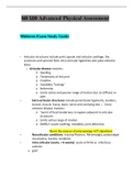 NR 509 Midterm Exam Study Guide ;Advanced Physical Assessment(Latest 20222023); Summary NR509