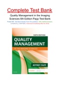 Quality Management in the Imaging Sciences 6th Edition Papp Test Bank