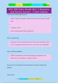 HSC 300 Public Health Quiz 2 Questions  and Correct Answers &vert; Latest Update