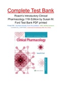 Roach&rsquo;s Introductory Clinical Pharmacology 11th Edition by Susan M&period; Ford Test Bank PDF printed
