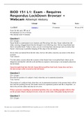BIOD 151 L1&colon; Exam - Requires Respondus LockDown Browser &plus; Webcam Attempt History