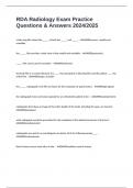 RDA Radiology Exam Practice Questions & Answers 2024&sol;2025
