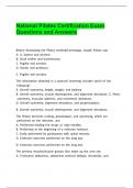 National Pilates Certification Exam Questions and Answers &lpar;Graded A&rpar;