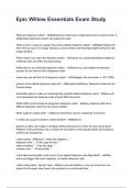 Epic Willow Essentials Exam Study questions and answers rated A&plus;2025&sol;2026